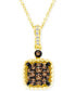 Фото #1 товара Chocolatier® Chocolate® & Vanilla® Diamond Square Cluster 18" Pendant Necklace (3/8 ct. t.w.) in 14k Gold