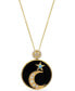 Фото #1 товара Macy's women's 14K Gold Plated Celestial Moon Star Pendant Necklace Medallion in Sterling Silver