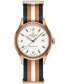 ფოტო #1 პროდუქტის Men's Swiss Automatic DS Blue & Orange Stripe Synthetic Strap Watch 41mm