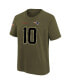 ფოტო #2 პროდუქტის Big Boys Mac Jones Olive New England Patriots 2022 Salute To Service Name and Number T-shirt