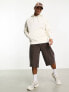 Фото #4 товара ASOS DESIGN oversized hoodie dark brown/soft white in 2 pack