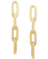 ფოტო #3 პროდუქტის Polished Oval Paperclip Link Drop Earrings in 10k Gold