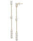 ფოტო #1 პროდუქტის Cultured Freshwater Pearl (3mm) Linear Drop Earrings in 14k Gold
