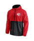 Men's Red, Black Atlanta Hawks Anorak Windbreaker Half-Zip Hoodie Jacket
