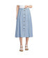 ფოტო #3 პროდუქტის Women's Button Front Linen Midi Skirt