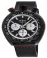 ფოტო #1 პროდუქტის Men's Canal Street Chrono Swiss Automatic Italian Black Leather Strap Watch 48mm