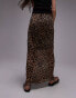 Topshop crinkle jersey midaxi skirt in leopard print