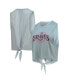 ფოტო #1 პროდუქტის Women's Light Blue Atlanta Braves Open Back Twist-Tie Tank Top