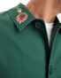 ASOS DESIGN embroidered worker jacket in green