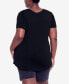 Фото #5 товара Plus Size V Cut Out Short Sleeve Top