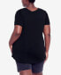 Plus Size V Cut Out Short Sleeve Top