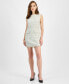 Juniors' Tweed Fringe-Hem Sheath Dress ivory/mint, 7/8 - фото #1