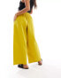 Фото #2 товара ASOS DESIGN Petite pull on barrel leg trouser with linen in chartreuse