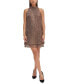 ფოტო #1 პროდუქტის Women's Metallic Crinkle Halter Float Dress