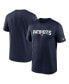 Фото #1 товара Men's Navy New England Patriots Legend Wordmark Performance T-shirt