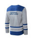 Men's Gray, Blue Toronto Maple Leafs Cross Check Jersey V-Neck Long Sleeve T-shirt
