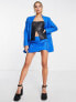 Only curved hem mini skirt co-ord in bright blue 34 - фото #5