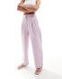 Miss Selfridge Petite slouchy wide leg trouser in lilac Сиреневый, 38 - фото #5