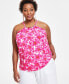 Фото #1 товара Plus Size Floral-Print Halter Top, Created for Macy's