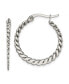 ფოტო #1 პროდუქტის Stainless Steel Polished and Textured Braided Hoop Earrings