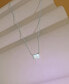 ფოტო #4 პროდუქტის Lab-Grown Opal Rectangle Cut Solitaire 18" Pendant Necklace (1 ct. t.w.)