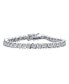 ფოტო #1 პროდუქტის Jewelry 20 CTW CZ Round Solitaire Swirl S Wave Link Tennis Bracelet For Women Plated Silver Rhodium 77.5 Inch