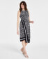 Фото #5 товара Women's Zebra-Print Faux Wrap Midi Dress