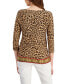 Фото #2 товара Women's 3/4 Sleeve Print Jacquard Top, Created for Macy's