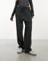 COLLUSION acid wash oversized straight leg jogger in black