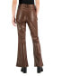ფოტო #2 პროდუქტის Juniors' Glossy High Rise Faux-Leather Flare Jeans