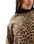 Threadbare Plus Ski printed sweater in leopard