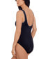 ფოტო #3 პროდუქტის Women's Shirred Zip-Front One-Piece Swimsuit