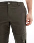 Фото #5 товара ASOS DESIGN slim cargo trouser in dark khaki