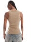 Weekday rib fitted tank top in beige