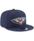ფოტო #3 პროდუქტის Men's Navy New Orleans Pelicans Official Team Color 9FIFTY Snapback Hat
