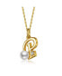 Фото #2 товара Kids/Teens Personalized 14K Gold Plated Initial Pearl Pendant Necklace