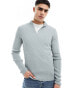 ASOS DESIGN midweight half zip jumper in light grey