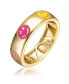 Фото #1 товара Kids/Teens 14k Yellow Gold Plated Yellow & Pink Emoji Smiling Face Stacking Band