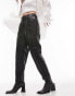 Фото #2 товара Topshop faux leather contrast stitch seam detail peg trouser in black