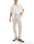 Ben Sherman elasticated waistband suit trouser in beige