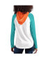 ფოტო #2 პროდუქტის Women's White Miami Dolphins MVP Raglan Hooded Long Sleeve T-shirt