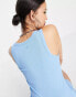 Фото #6 товара COLLUSION ribbed vest mini dress in blue