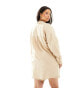 Yours cheesecloth shirt co-ord in beige