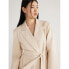 Scoop Trench Coat Women's Cream Padded Shoulders Slit Notch Lapel Faux Leather M