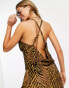 Фото #3 товара ASOS DESIGN Fuller bust cami slip burnout beach midaxi dress in leopard