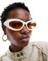 Фото #4 товара COLLUSION sunglasses with white frame and yellow lens