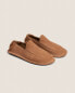 Topstitched leather babouche slippers