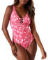 Фото #1 товара Tommy Bahama 281133 Scrolls Reversible Lace Back One-Piece Swimsuit, Size 4