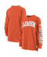 Фото #1 товара Women's Orange Clemson Tigers Plus Size Two-Hit Canyon Long Sleeve T-shirt