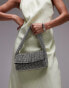 Topshop Shelly embellished shoulder bag in silver